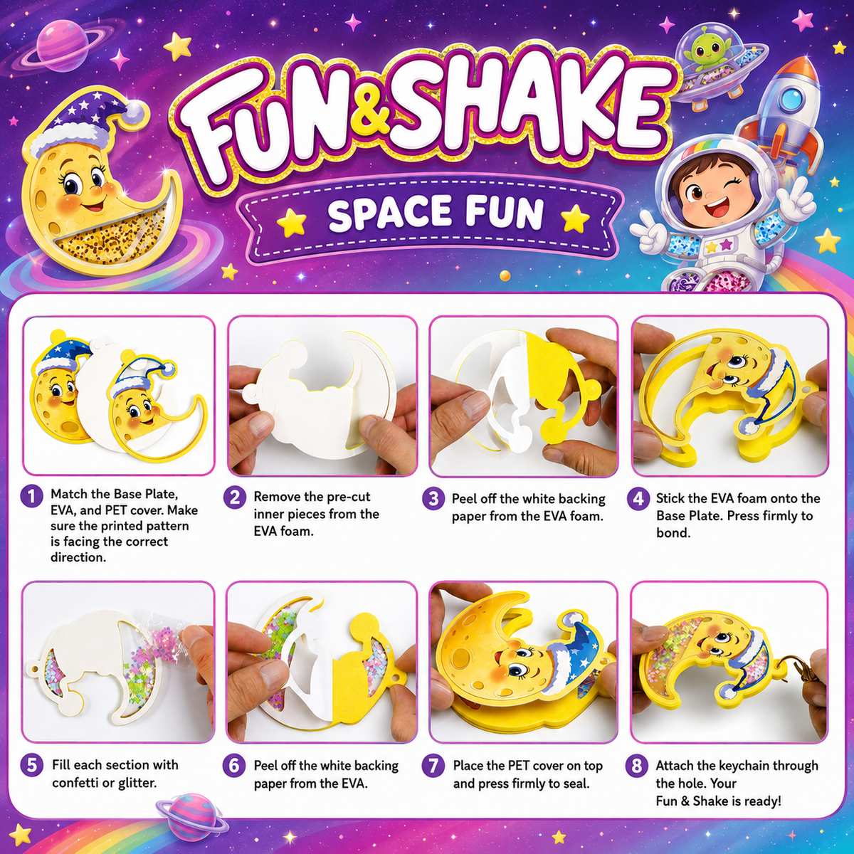 Space-themed DIY Punch Needle Kit for Kids
