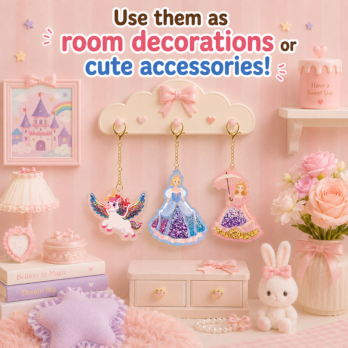 DIY Princess-Style Keychain Craft Kit for Kids