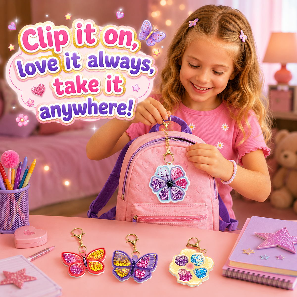 Butterfly and Flower Keychain – DIY Craft for Kids