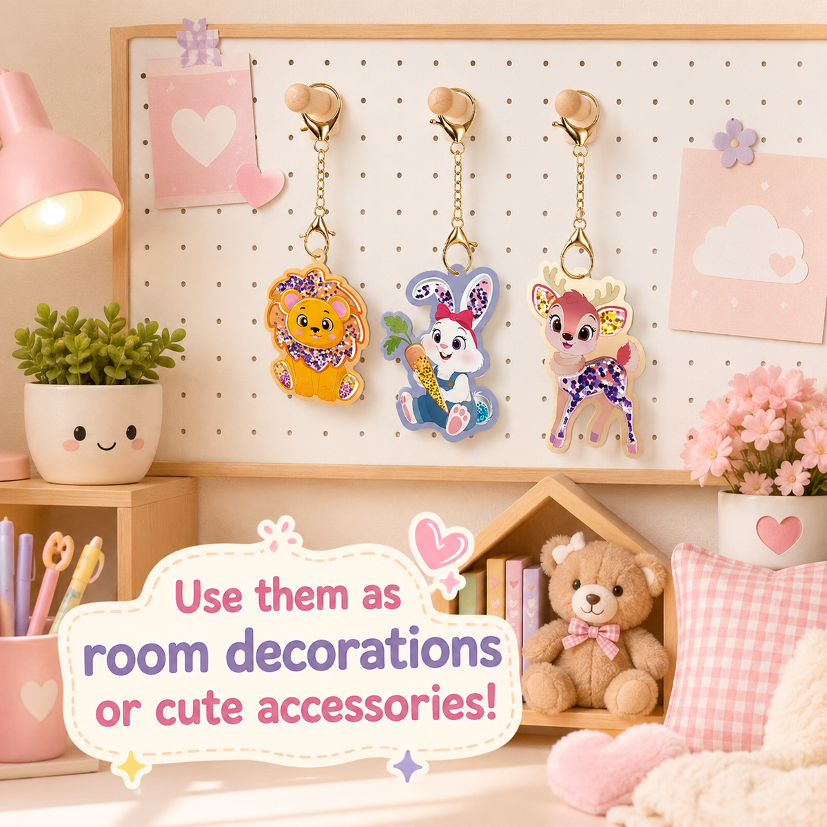 Animal-themed DIY Keychain Craft Kit for Kids