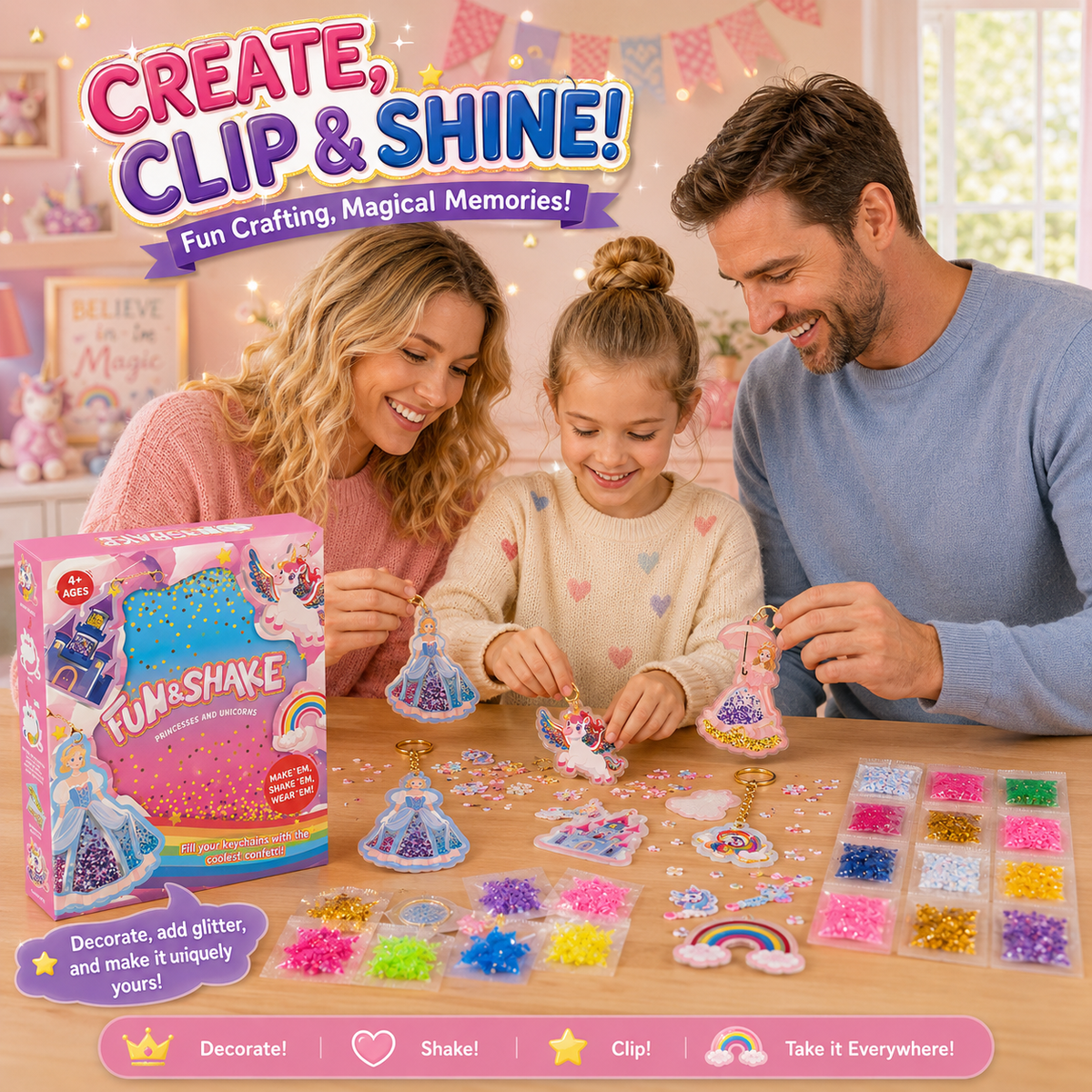 DIY Princess-Style Keychain Craft Kit for Kids
