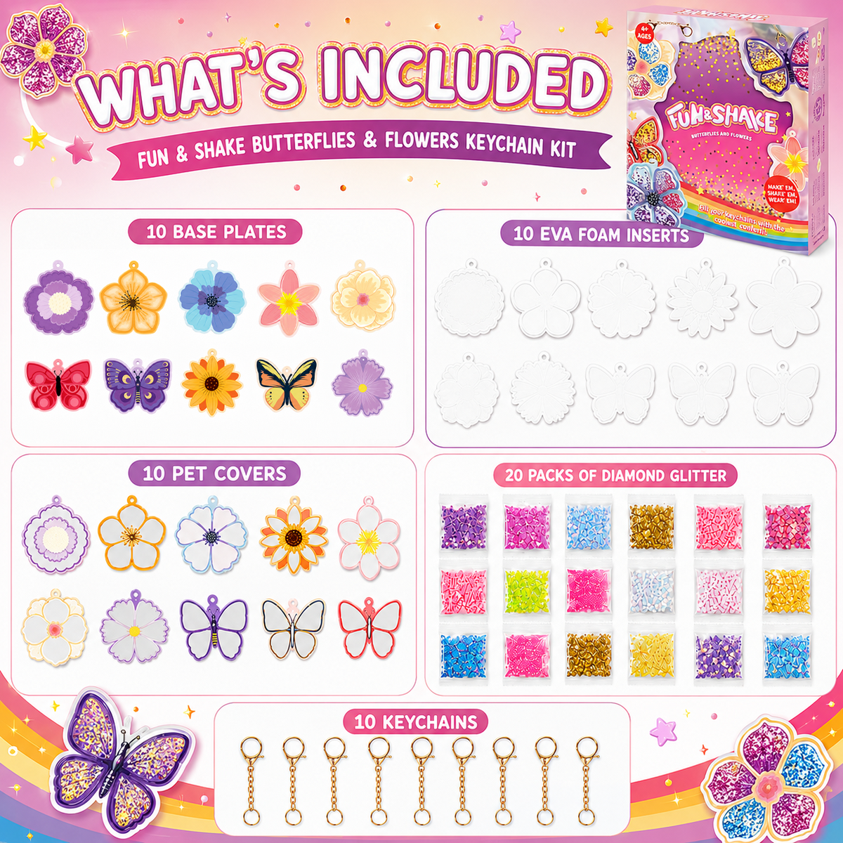 Butterfly and Flower Keychain – DIY Craft for Kids