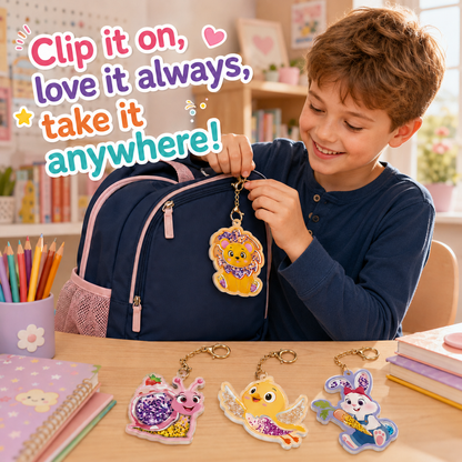 Animal-themed DIY Keychain Craft Kit for Kids