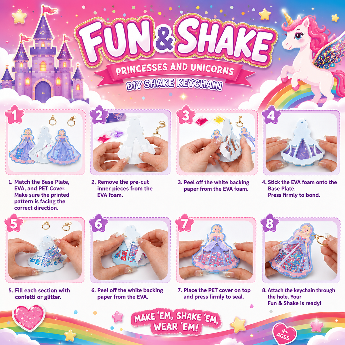 DIY Princess-Style Keychain Craft Kit for Kids