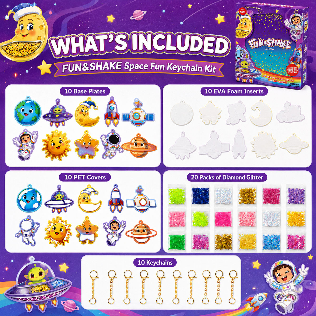 Space-themed DIY Punch Needle Kit for Kids