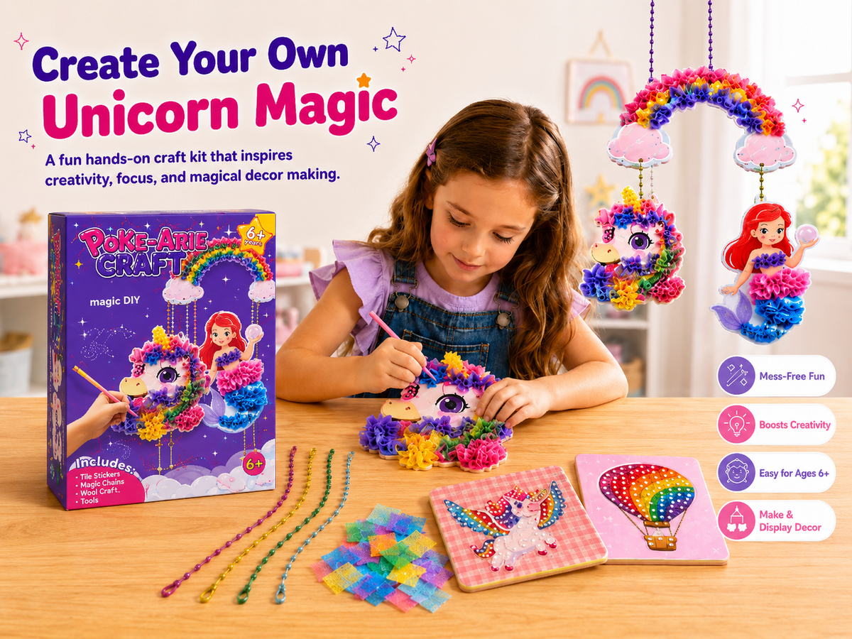 DIY Poke-Arie Craft Kit for Kids - Wall Hanging Decor