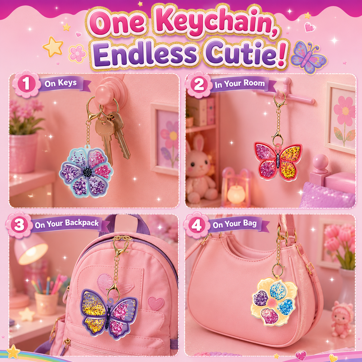 Butterfly and Flower Keychain – DIY Craft for Kids