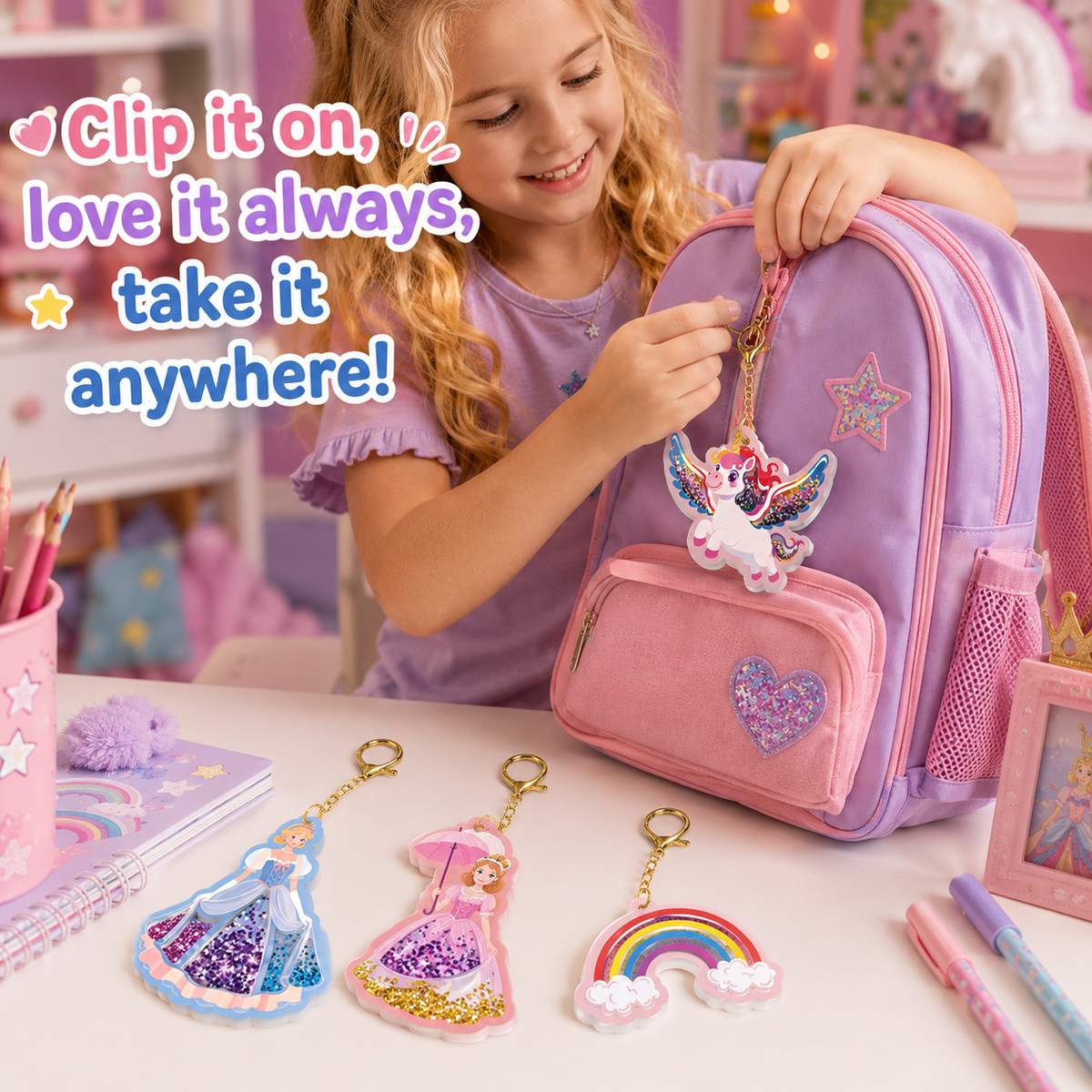 DIY Princess-Style Keychain Craft Kit for Kids