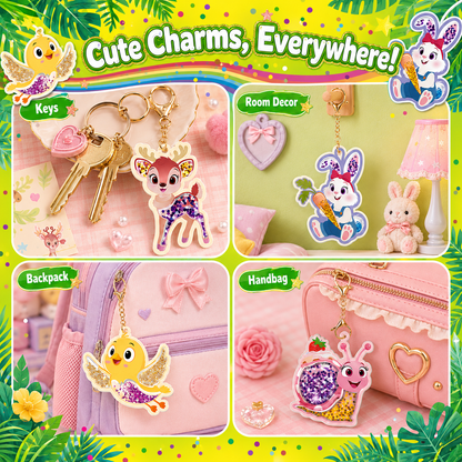Animal-themed DIY Keychain Craft Kit for Kids