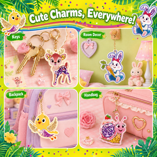 Animal-themed DIY Keychain Craft Kit for Kids