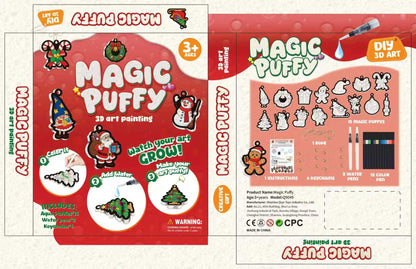MZYTOZA Magic Foam Texture Painting Kit - 3D Art Craft Magic Puffs Paint Kit, 15 Mess-Free Paint by Number Craft for Kids (Pink)