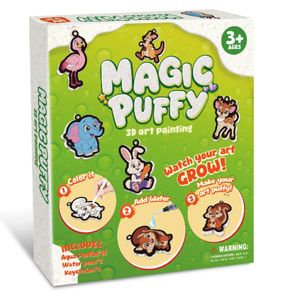 MZYTOZA Magic Foam Texture Painting Kit - 3D Art Craft Magic Puffs Paint Kit, 15 Mess-Free Paint by Number Craft for Kids (Pink)