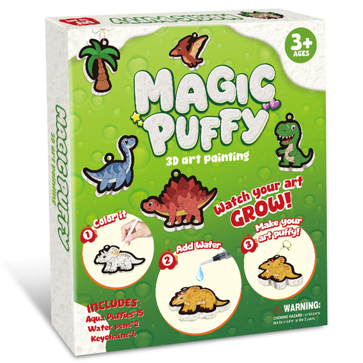 MZYTOZA Magic Foam Texture Painting Kit - 3D Art Craft Magic Puffs Paint Kit, 15 Mess-Free Paint by Number Craft for Kids (Pink)