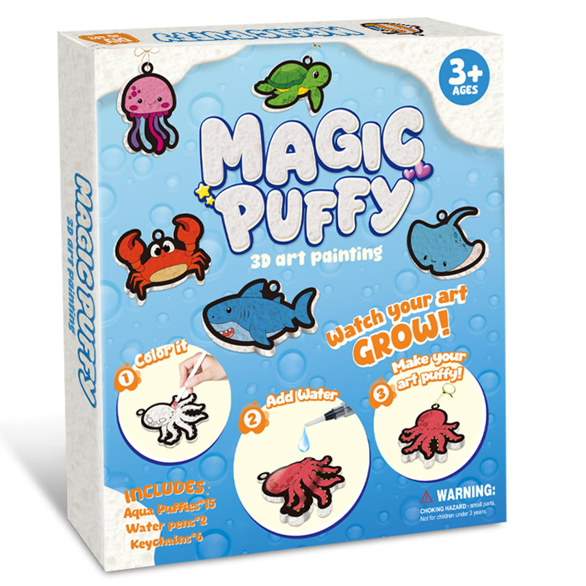 MZYTOZA Magic Foam Texture Painting Kit - 3D Art Craft Magic Puffs Paint Kit, 15 Mess-Free Paint by Number Craft for Kids (Pink)